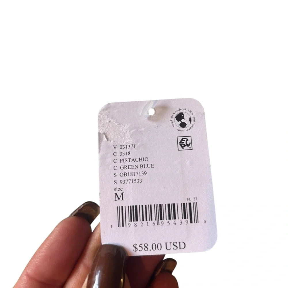 Free People “Pistachio Green Blue” Top – Size M - Picture 6 of 6